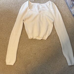 Garage Cream Long Sleeve Knit Sweater